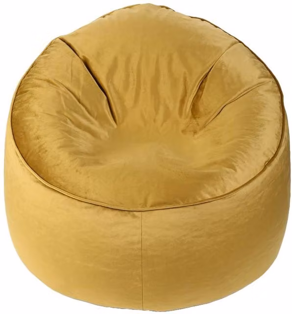 Kaikoo Gold Velvet Beanbag with Removable Cover and Refill Opening