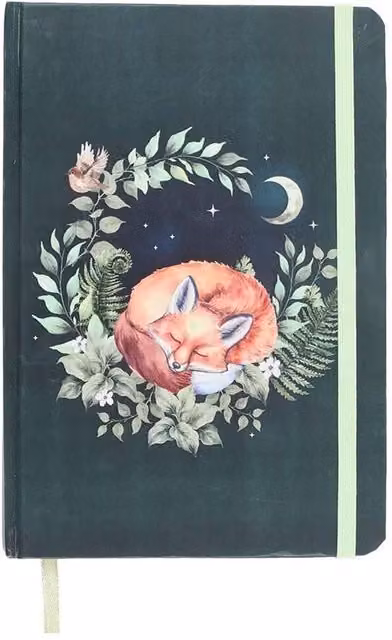 Something Different Sleeping Fox A5 Hardcover Notebook in Green and Brown