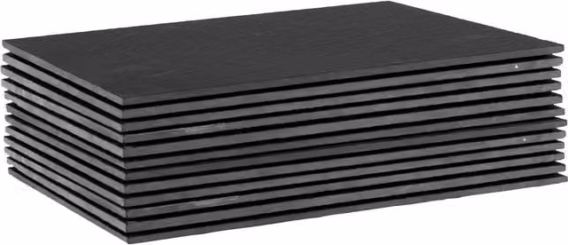 Argon Tableware Linea Rectangular Slate Placemats, Black, W: 35 cm, D: 25 cm, Set of 12