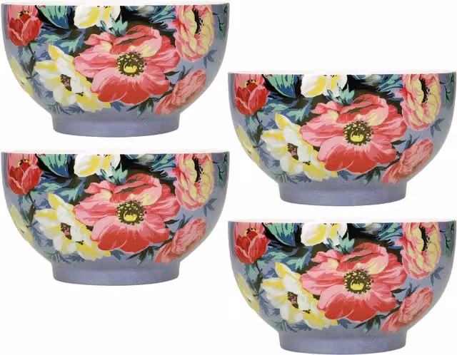 Mikasa Clovelly 4-Piece Blue Floral Ceramic Bowl Set – 1