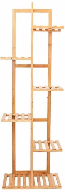 FLAVORA 6 Tier Bamboo Plant Stand and Flower Pot Holder in Brown, W/D/H: 100 x 15 cm
