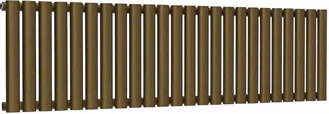 Lux Heat Oval Horizontal Single Radiator in Gold, W: 144 cm, H: 40 cm, D: 4 cm