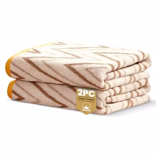 Rapport Home Helix 2 Pack Cotton Towels in Beige – 1