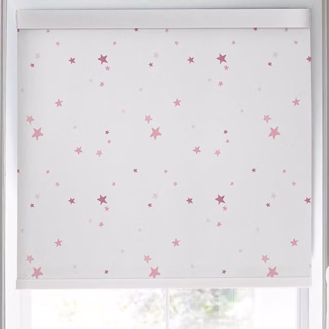 Laura Ashley Painterly Stars Made to Measure Blackout Roller Blind in Pink