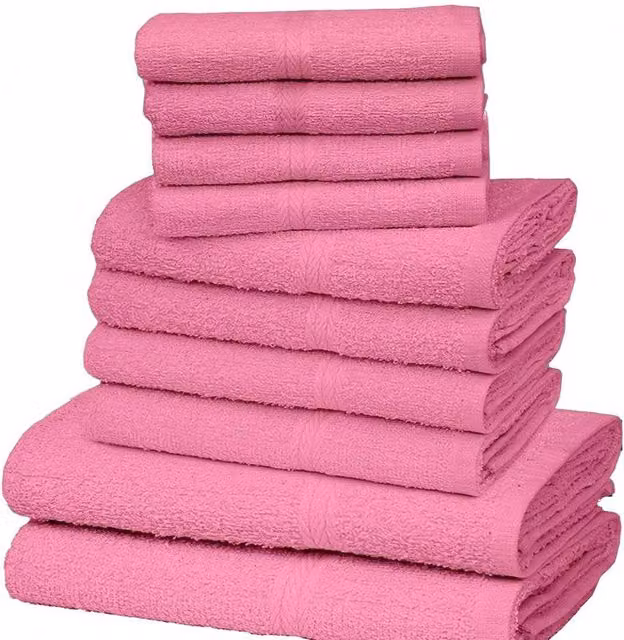 K Collection Egyptian Cotton Towel Set in Pink, 10 Pack
