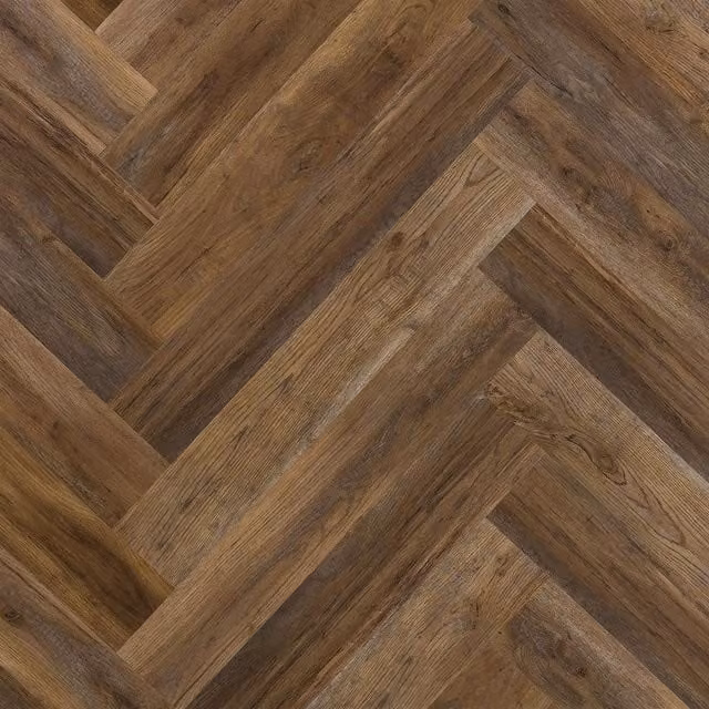 WALPLUS Self-Adhesive 3D Wall Panels, Brown Wood Look Geometric Abstract Vinyl Design