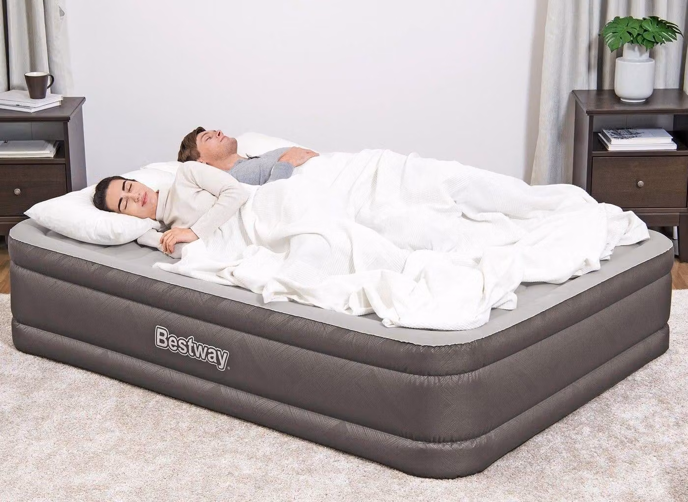 Bestway Fortech King Size Air Bed in Grey, W/D/H: 200 x 180 cm