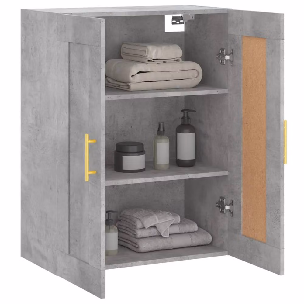 Berkfield Home Wall Mounted Cabinet in Concrete Grey, W/D/H: 69.5 x 34 x 90 cm – 2