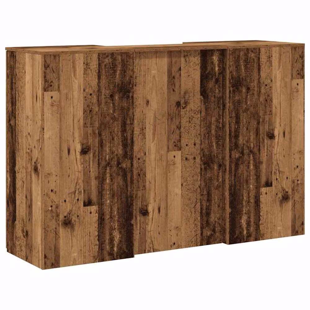 Berkfield Home Reception Desk in Brown Old Wood, W/D/H: 155 x 50 x 103.5 cm – 2