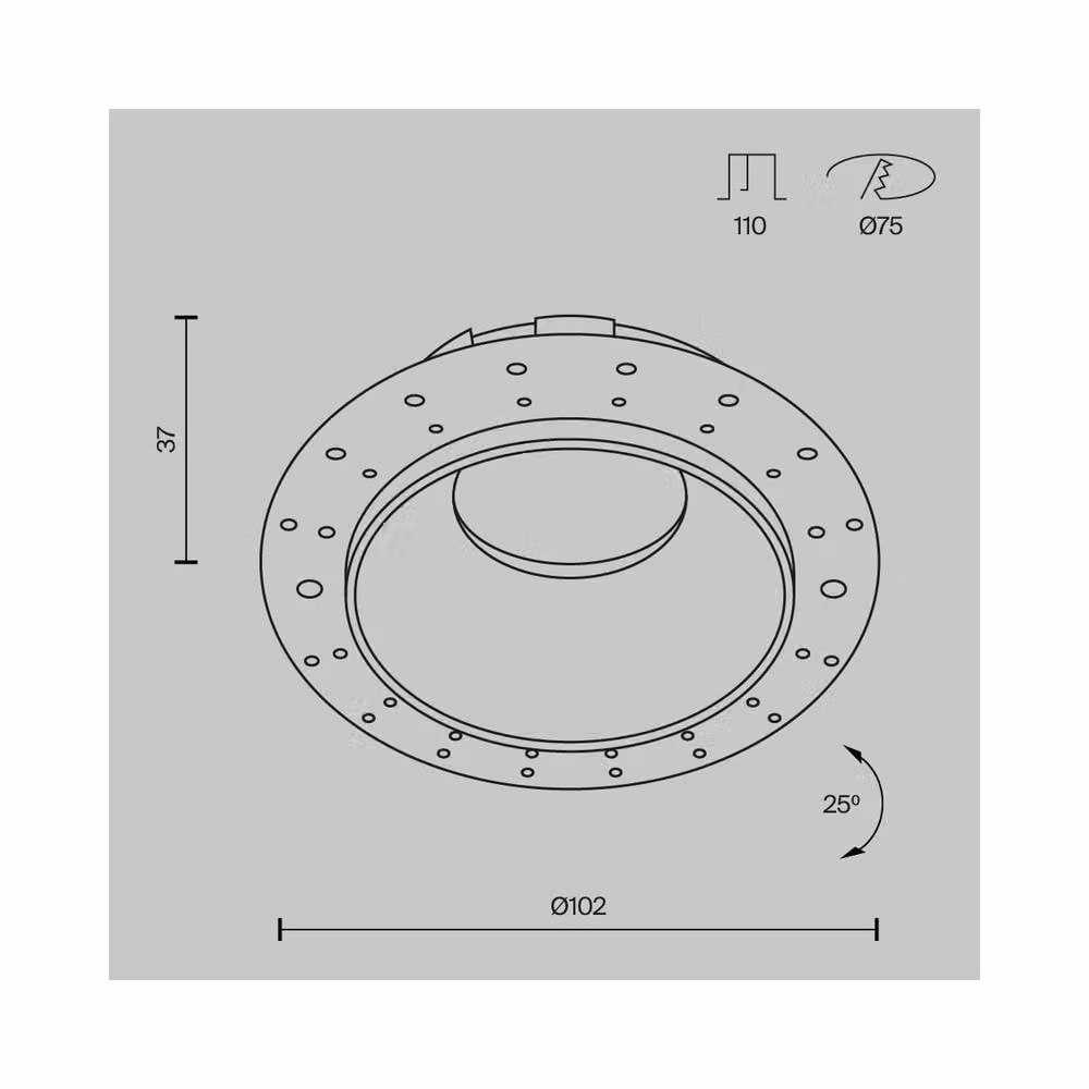 Netlighting Share Trimless Recessed Downlight, Black, Adjustable, 1xGU10 – 2