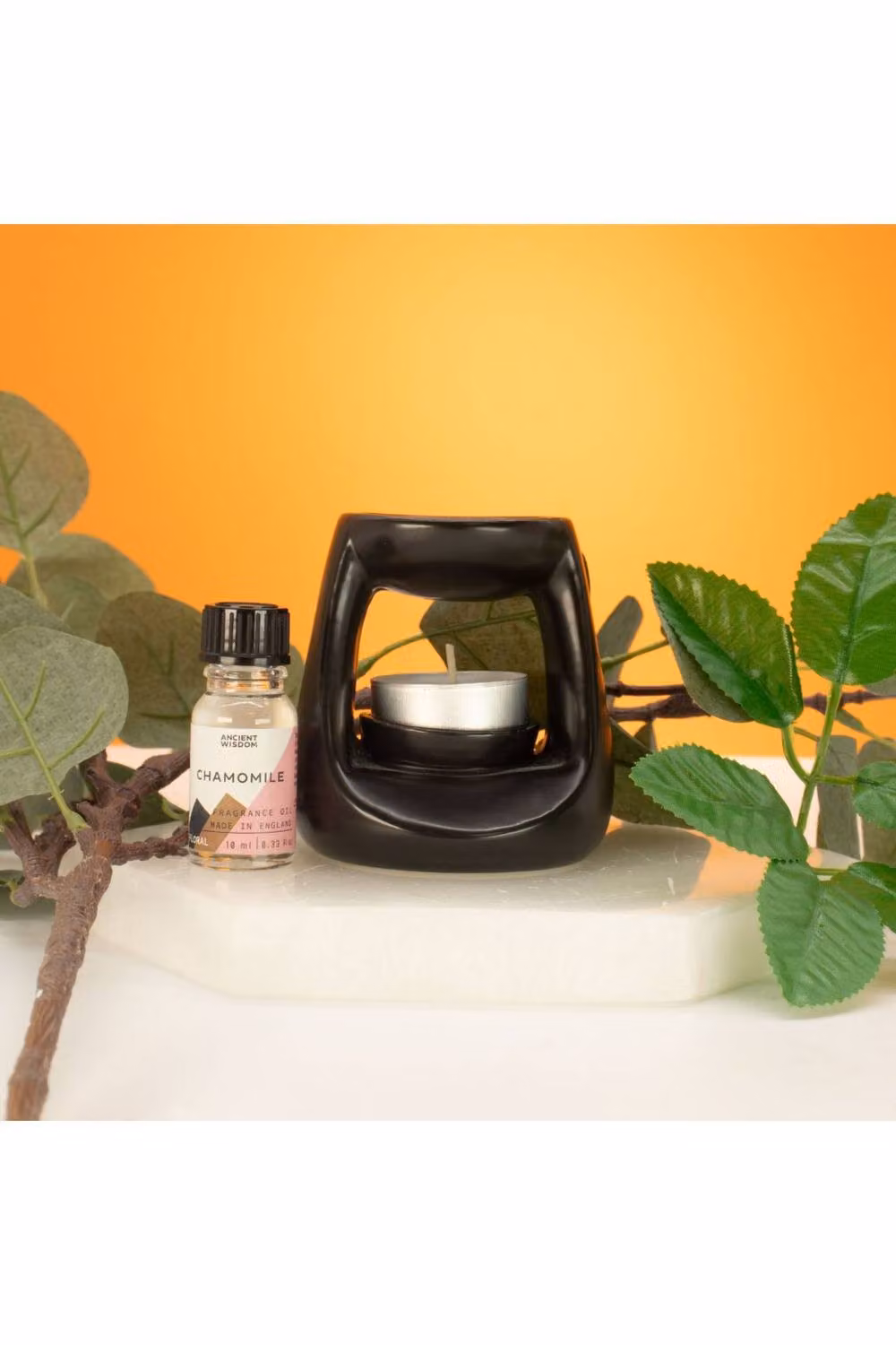KDMD Ceramic Zen Small Classic Matte Black Tealight Oil Burner – 2