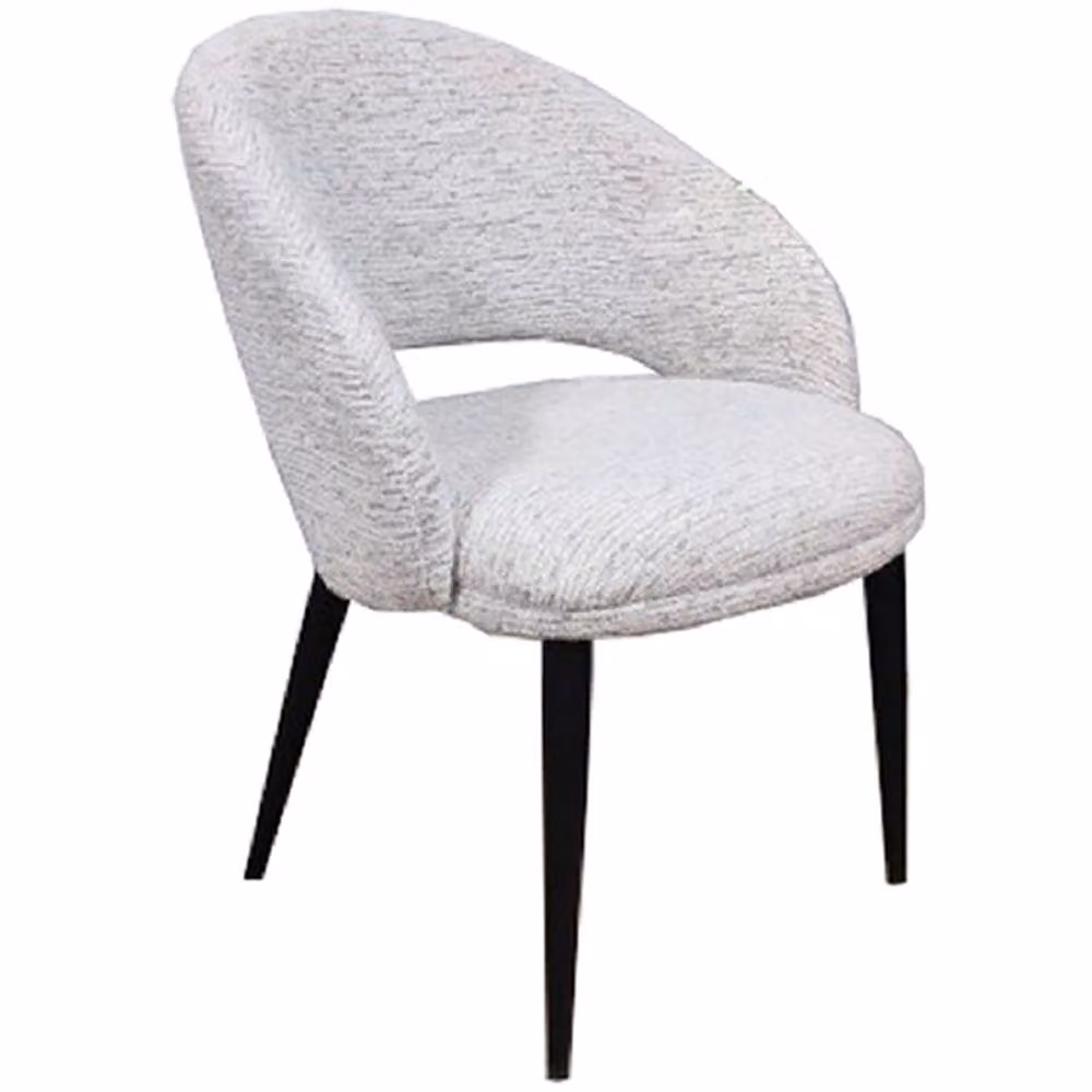 Wyld Haus Montsoreau Upholstered White Curved Open Back Dining Chair – 2