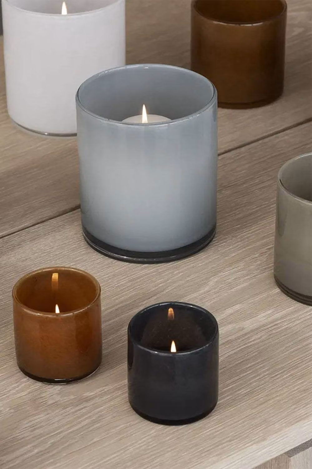 Blomus Saga Medium Lantern Candle Holder in Dark Grey Glass – 2