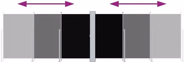Berkfield Home Retractable Side Awning in Black, W/H: 600 x 180 cm