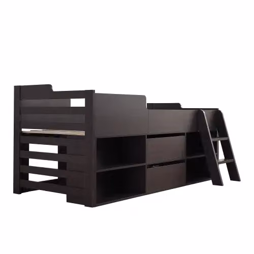 AKA Black Mid Sleeper Cabin Bed Frame with Storage Drawers, Single W/D/H: 90 x 200 cm – 3