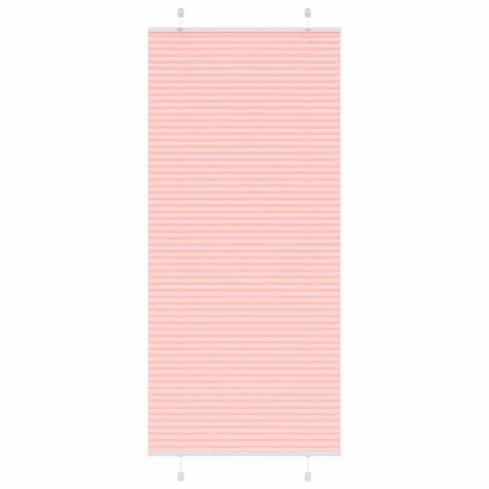 Berkfield Home Pink Single Pleat Polyester Fabric Blind, W: 90 cm, H: 200 cm
