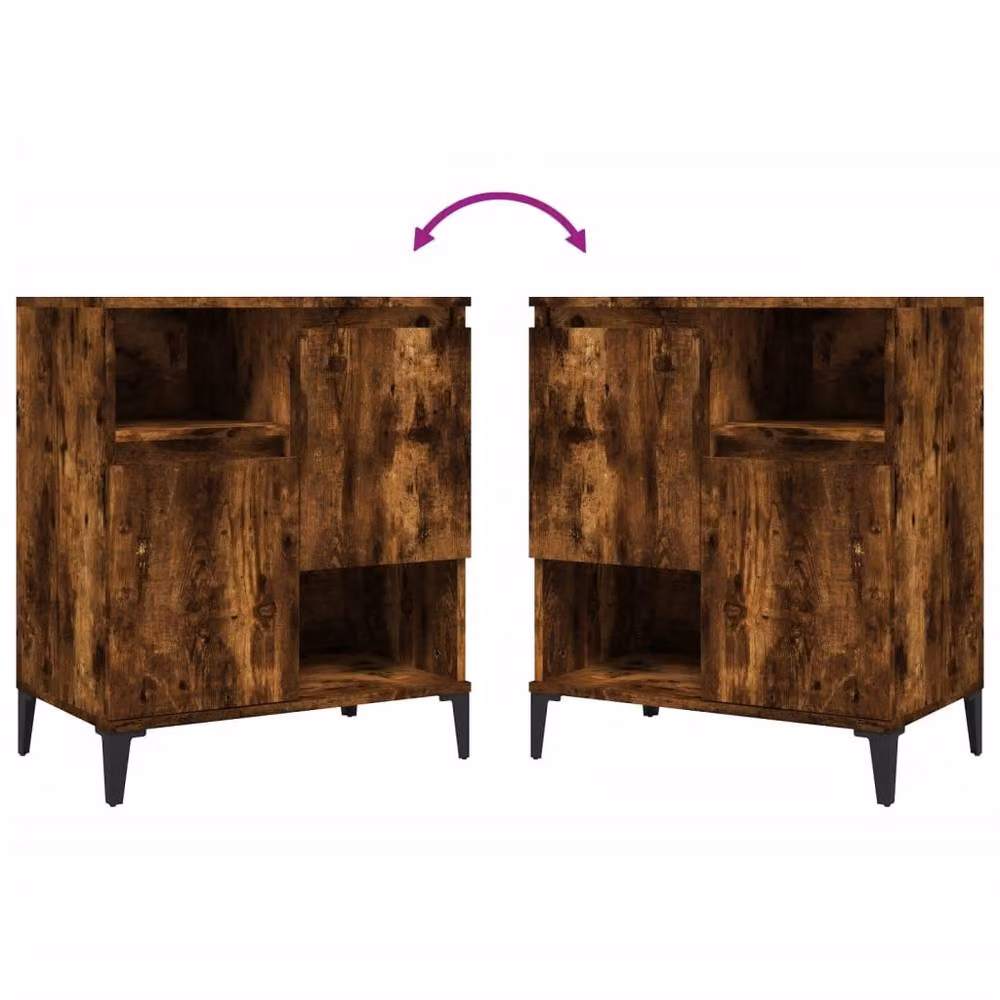 Berkfield Home Smoked Oak Sideboard in Brown, W/D/H: 60 x 35 x 70 cm – 6