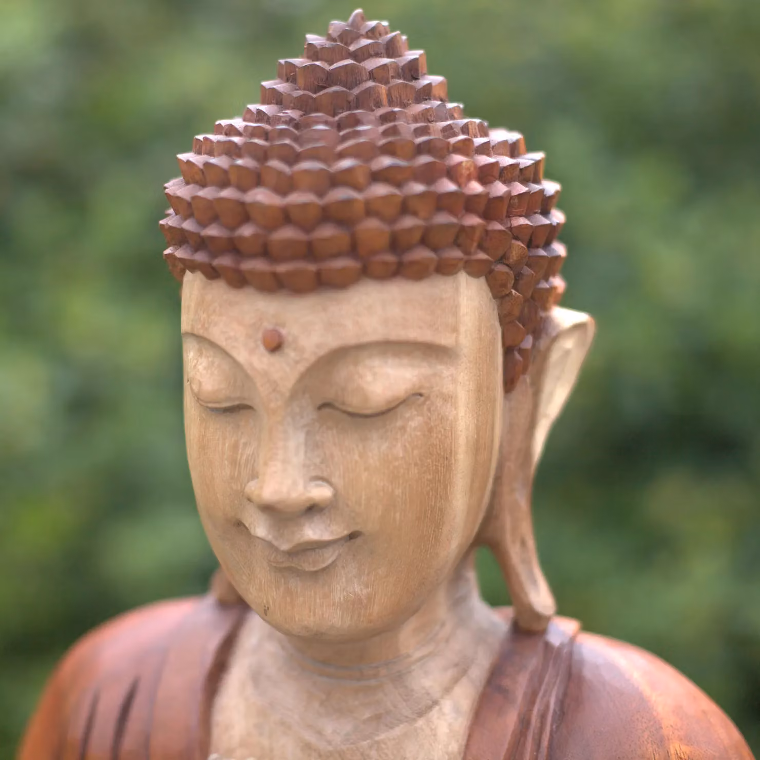 KDMD Hand Carved Brown Wooden Buddha Statue, Teaching Transmission, Height: 30 cm – 2