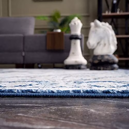 THE RUGS Oriental Boho Area Rug in Blue, Beige and Brown, W: 80 cm, L: 150 cm – 5
