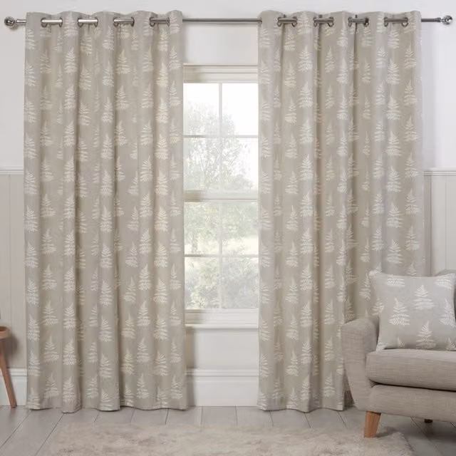 Terrys Esher Silver Floral Eyelet Curtains