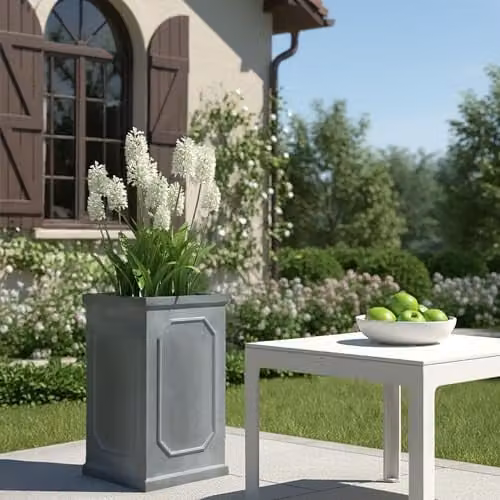 IDEALIST Large Grey Stone Faux Lead Reinforced Planter, Height: 64 cm, 62L – 4