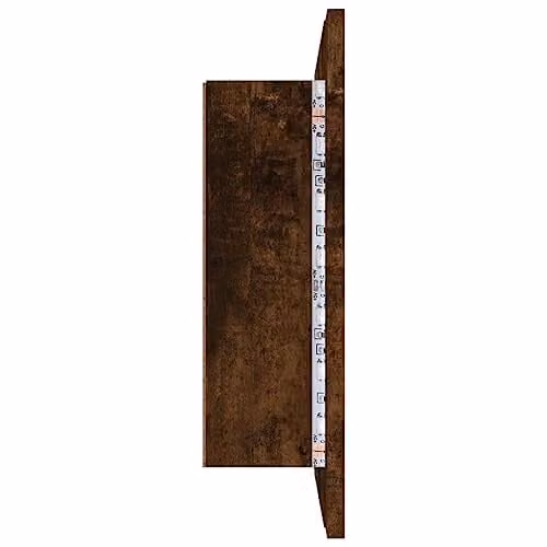 vidaXL LED Mirror Cabinet in Brown Oak, W/D/H: 60 x 12 x 45 cm – 5