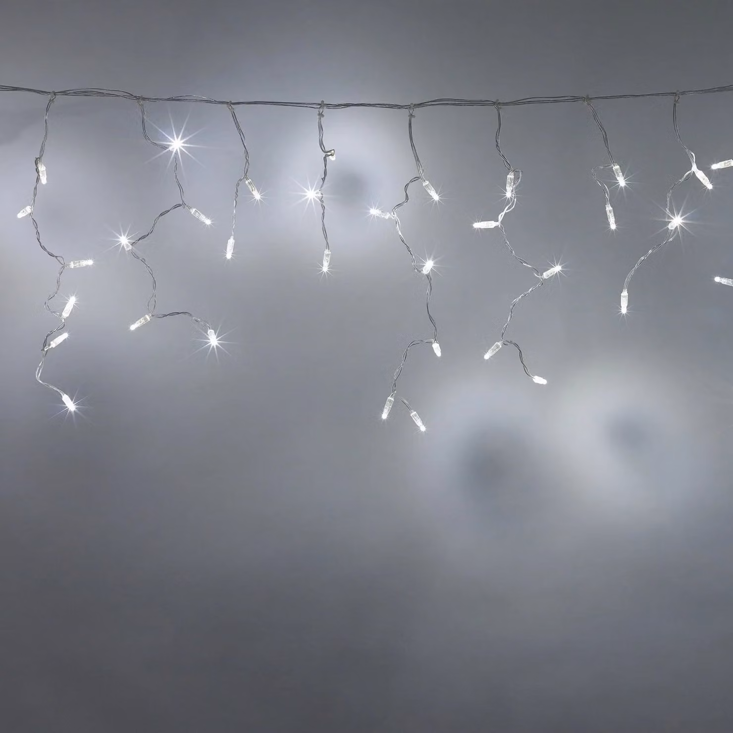 Core Connect 384 LED White Connectable Icicle Lights with Clear Cable, 12m