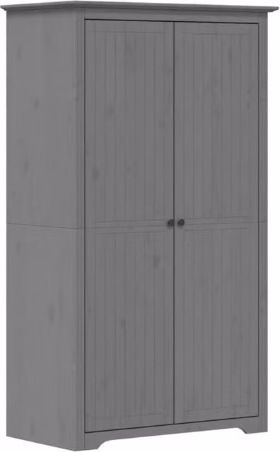 Berkfield Home BODO Wardrobe in Grey Solid Pine, W/D/H: 101 x 52 x 176.5 cm – 1