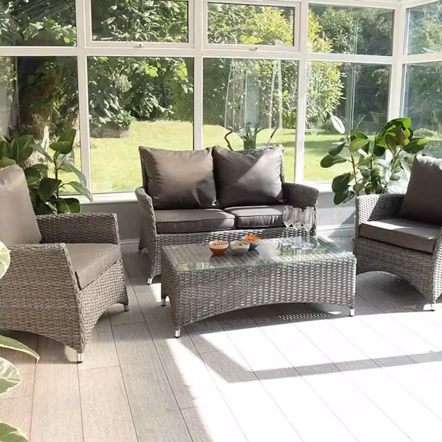 Royalcraft Paris 4 Seater 4pc Lounging Coffee Set in Grey