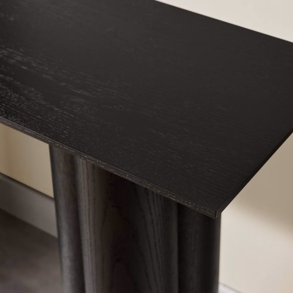 FurnitureboxUK Sutton Black Veneer Wood Console Table – 2