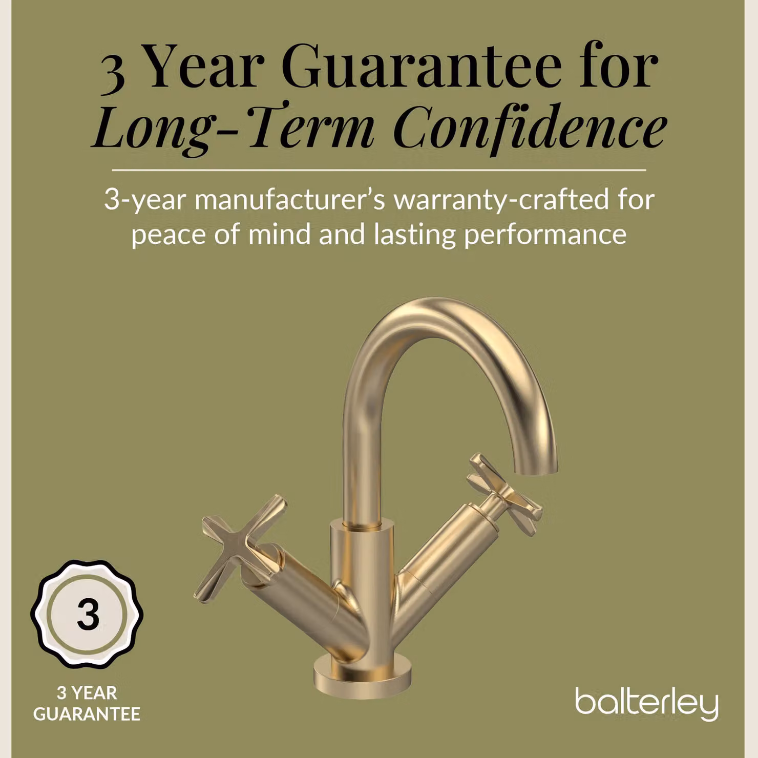 Balterley Connect Mono Basin Mixer Tap with Push Button Waste in Brushed Brass – 3