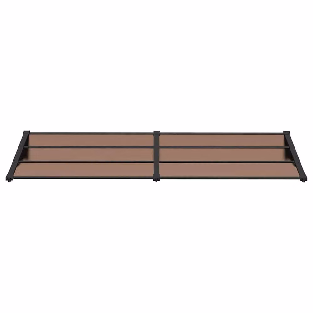 Berkfield Home Black Polycarbonate and Aluminium Door Canopy W: 239 cm, D: 90 cm – 3