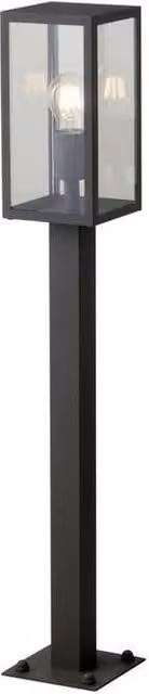 Netlighting Mirage Outdoor Bollard Lantern in Black with Transparent Glass and E27 Socket, IP44 Rated