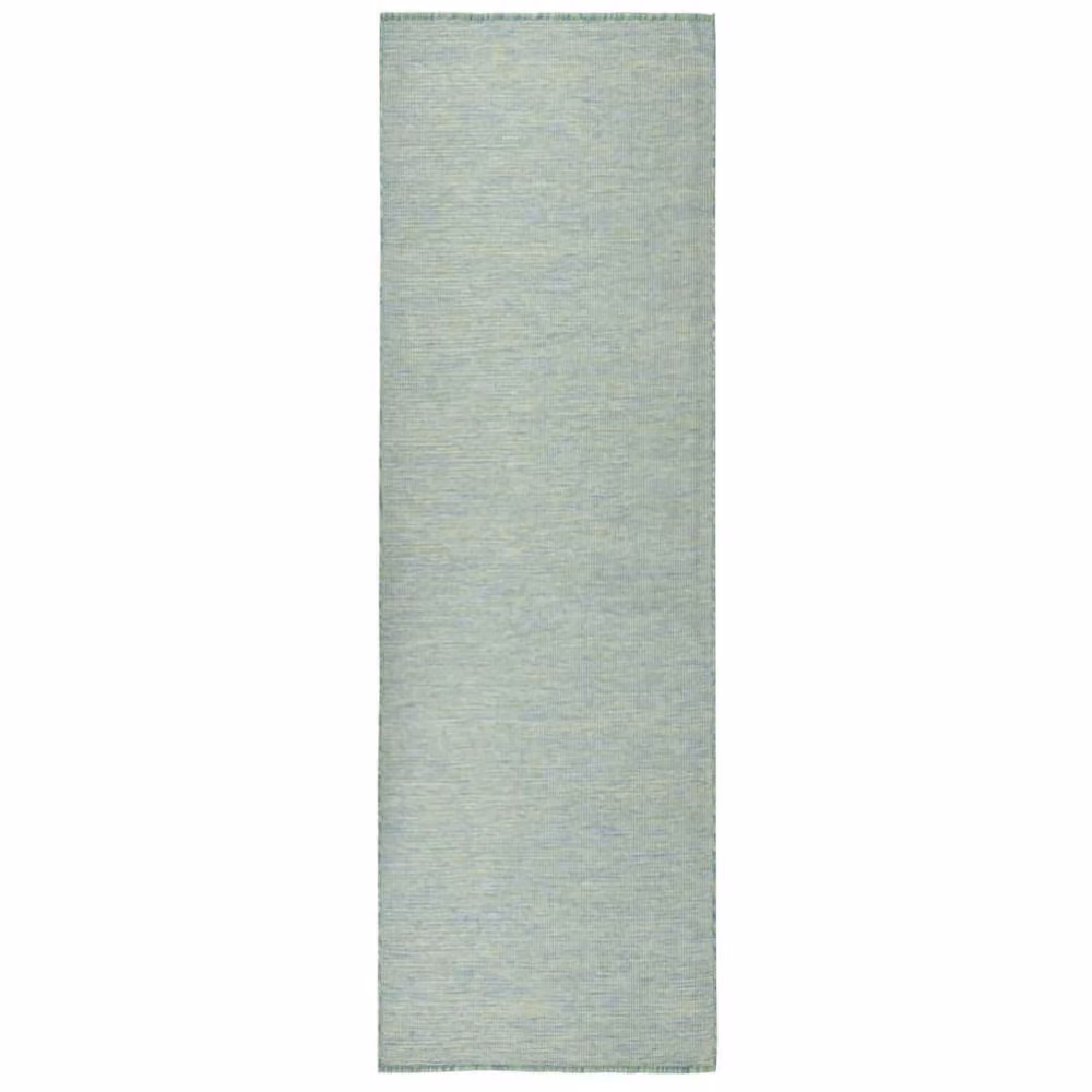 Berkfield Home Turquoise Outdoor Flatweave Rug W: 80 cm, L: 250 cm – 2