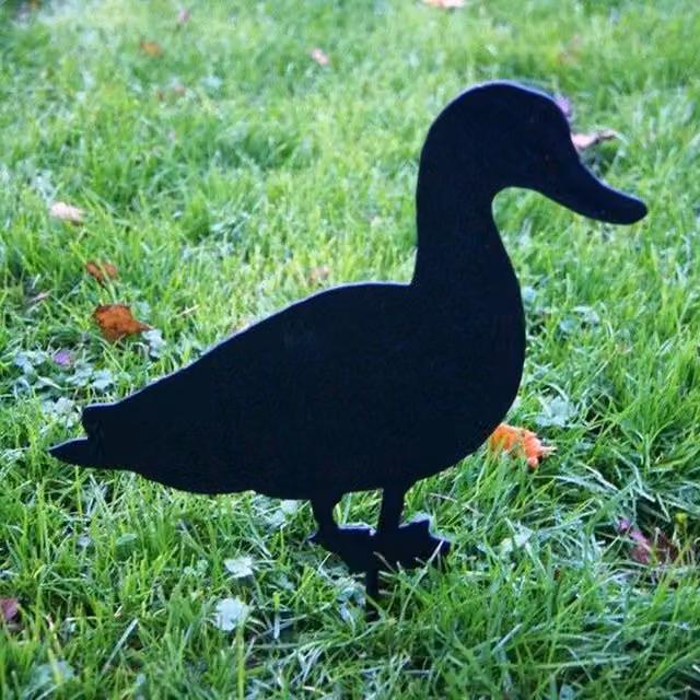 Poppyforge Handmade Steel Duck Garden Ornament, Black, Height: 30 cm