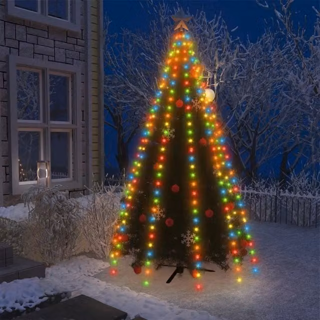 Berkfield Home Multicolour Christmas Tree LED Net Lights with 300 LEDs, 300 cm