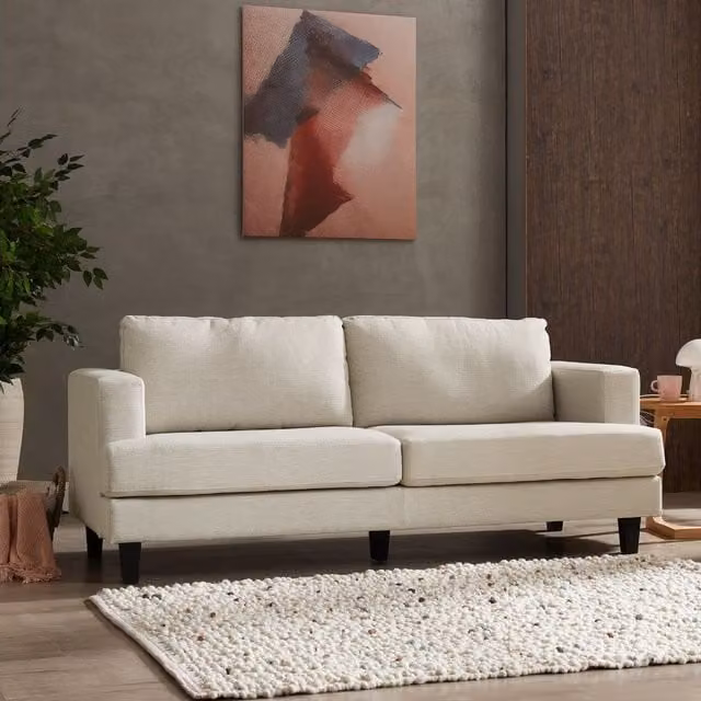 Ember 3 Seater Upholstered Sofa Range in Natural Linen