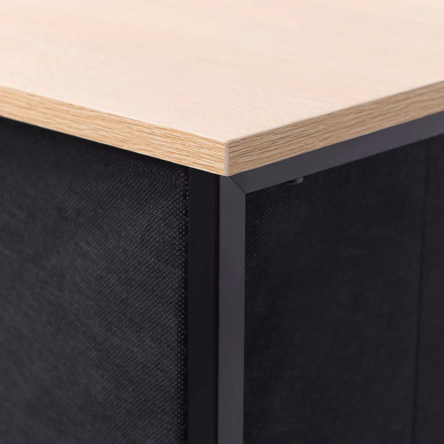 OHS Black Fabric 4 Drawer Bedside Cabinet and Storage Unit – 3