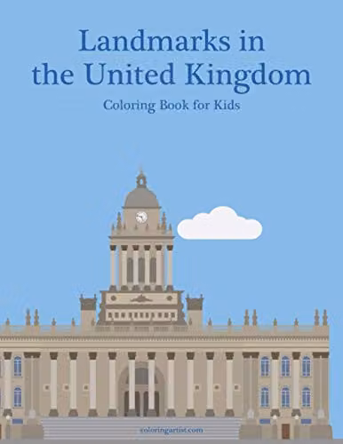Landmarks in the United Kingdom Coloring Book for Kids by Independently Published, Blue