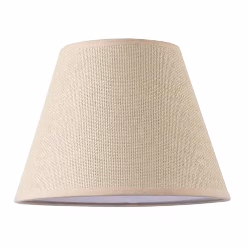 Happy Homewares Traditional Rattan Tweed Cone Lamp Shade in Pink and Beige, W/D/H: 25 x 25 x 19 cm