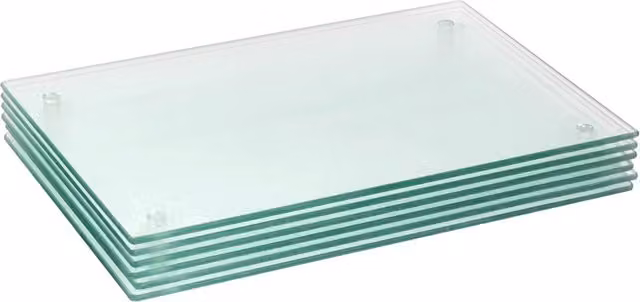 Harbour Housewares Set of 6 Transparent Glass Placemats, W: 40 cm, D: 30 cm – 1