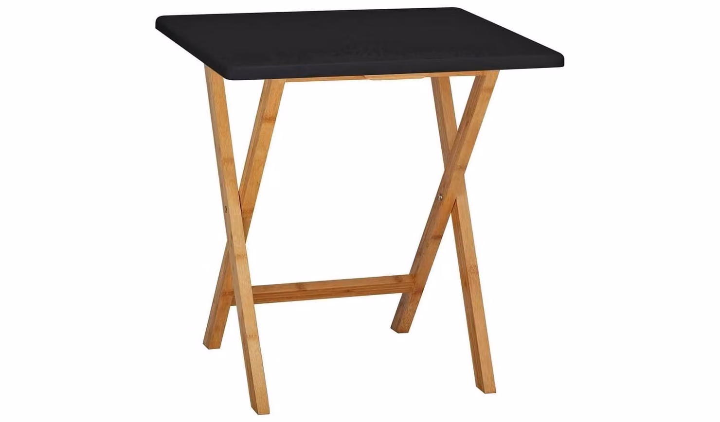 Drew Black Lacquered Bamboo Folding 2 Seater Rectangular Kitchen Table W/D/H: 60 x 60 x 75 cm