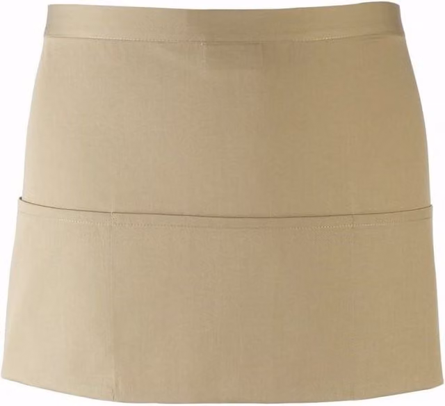 Premier Women's 3 Pocket Poly-Cotton Workwear Apron in Khaki and Beige – 1