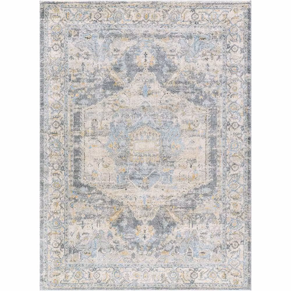 Livabliss Avellino Vintage Boho High Pile Living Room Rug in Beige, Grey and Blue, W: 200 cm, D: 280 cm – 2