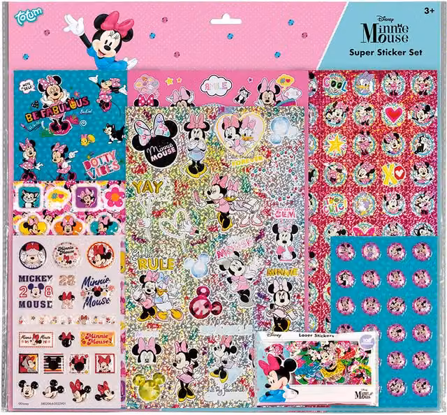 Totum Minnie Mouse Super Sticker Set in Multicolour and Pink