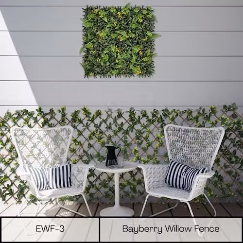 Ark Mat Expanding Wooden Trellis Artificial Hedge Privacy Screen in Green and Multicolour, W: 200 cm, H: 100 cm – 3