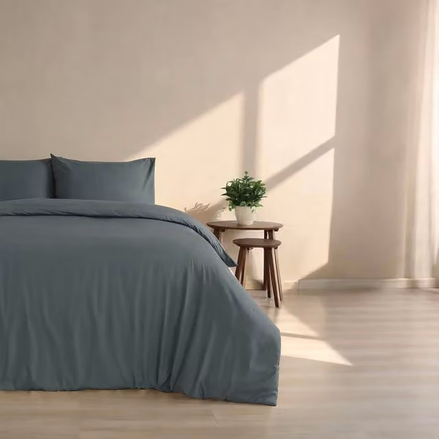 Martex Everyday Luxury Deep Grove Cotton Percale Duvet Cover Set, Single, Green and Blue