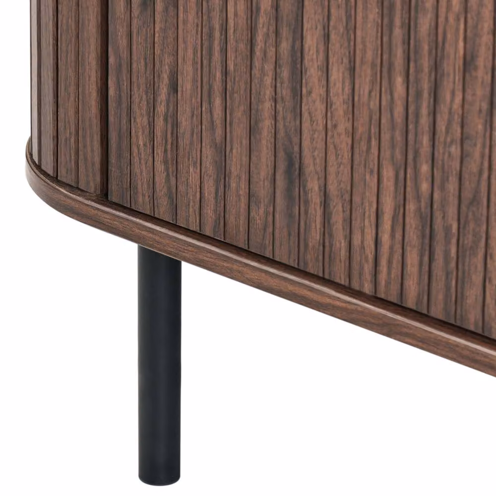 Wyld and Coco Retro TV Stand in Dark Brown with Black Metal Legs, Fits up to 70 inch – 5