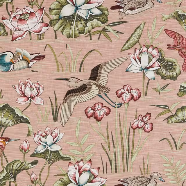 iLiv Siyuri Pink Cloud Floral Fabric in Cotton, Viscose and Linen