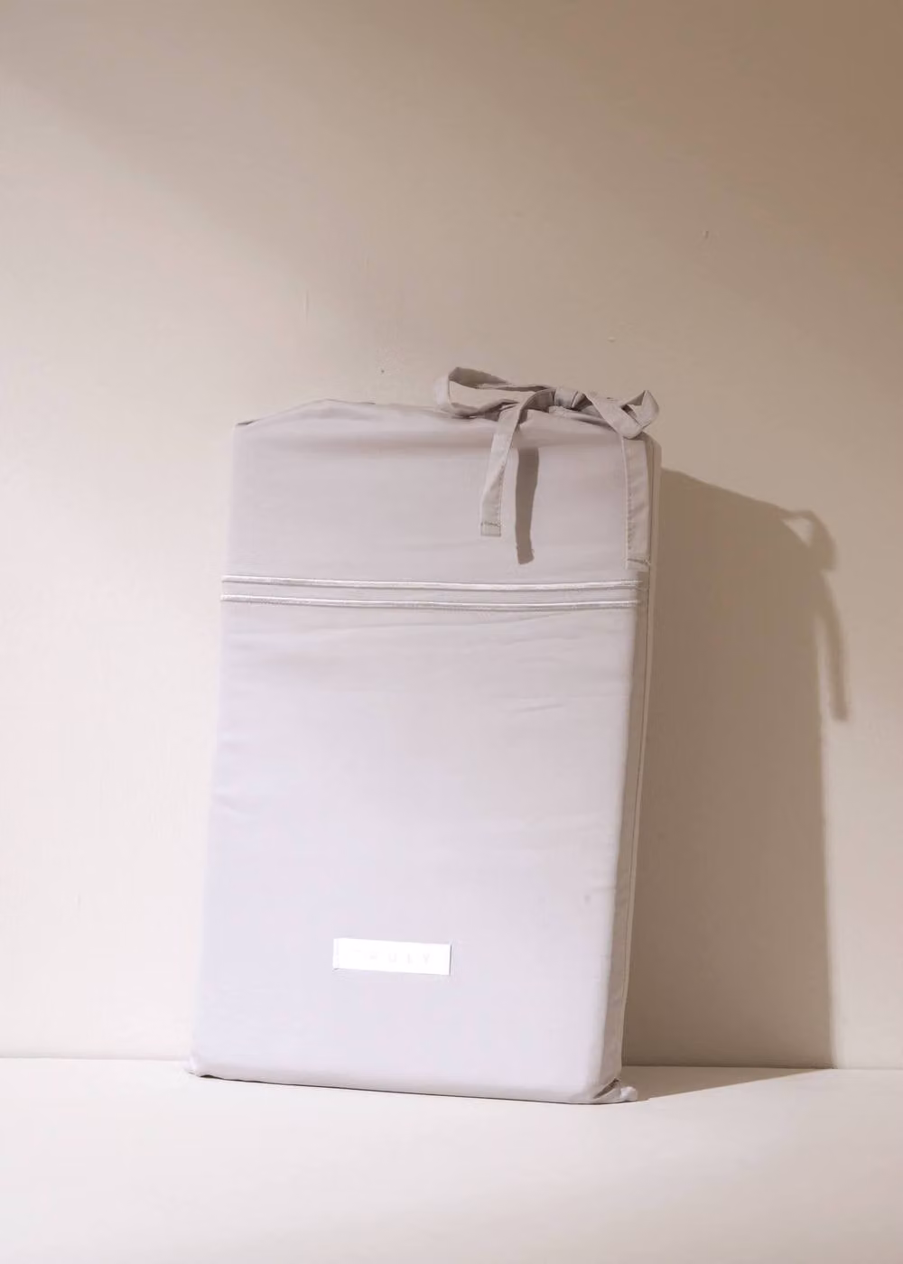 Truly Dove Grey Satin Stitch Bamboo Duvet Cover in Light Grey, Super King – 2